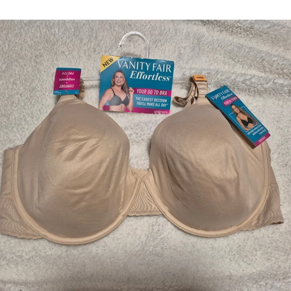 Vanity Fair Effortless Underwire Bra 78165 Damask Neutral 40DD NWT